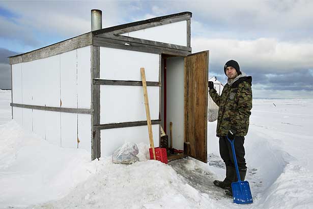 Pêche blanche sur les glaces de l'Isle-Verte